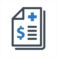 Obraz premium Medical bill icon. Vector and glyph