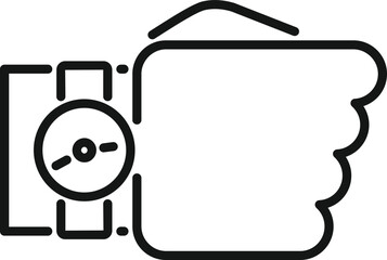 Wristwatch icon outline vector. Work project. Task control