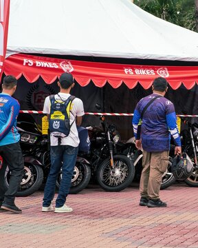 People At The Bike Week Event. View From Behind.