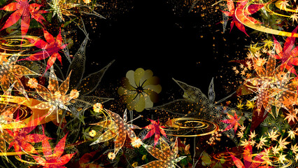 カッコ良くて幻想的な和柄黒背景