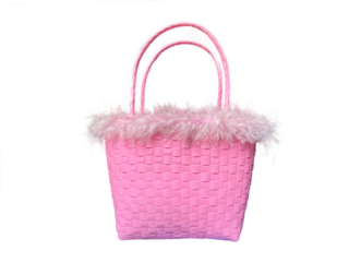 pink shopping bag on transparence background