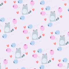 Seamless pattern with cute cartoon animals perfect for kids clothes design and decoration
