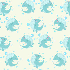 Seamless pattern with cute cartoon animals perfect for kids clothes design and decoration