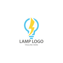lamp logo design vector template