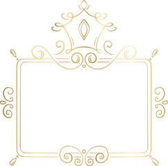 Princess frame. Royal mirror frame and majestic prince doodle border. Cute crown border. png