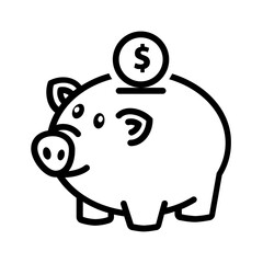 Black line icon for Financial