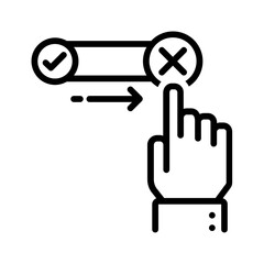 Black line icon for Cancel