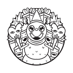 Cute and Cool Christmas Doodle Coloring Page