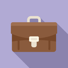 Briefcase icon flat vector. Help support. Work online