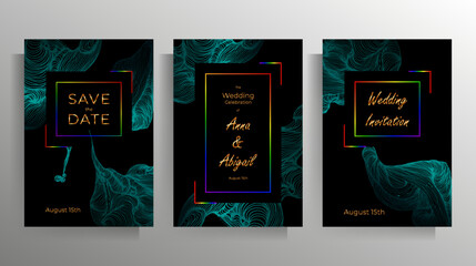 Invitation design for a gay or lesbian wedding. Set of vector templates.