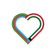 friendship concept. heart ribbon icon of azerbaijan and kuwait flags. vector illustration isolated on white background