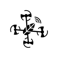 Drone logotype for agriculture, flat design logo template, vector illustration. Drone icon isolated on white background
