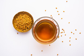 Fenugreek Seeds or Methi Dana drink by soaking it in water overnight. Indian Health tonic