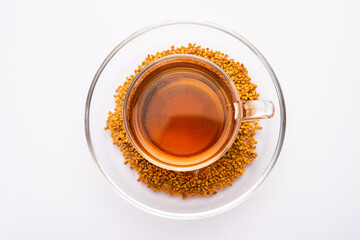 Fenugreek Seeds or Methi Dana drink by soaking it in water overnight. Indian Health tonic