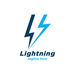 lightning bolt logo design vector template