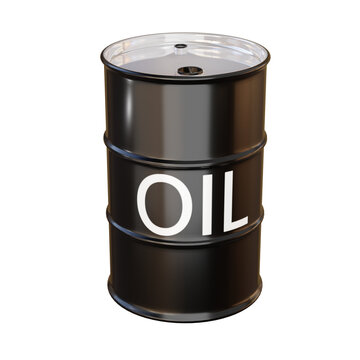 isolated 3d render of oil barrels in for energy concepts.