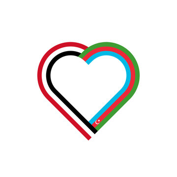 recommend clip art: friendship concept. heart ribbon icon of yemen and azerbaijan flags. vector illustration isolated on white background