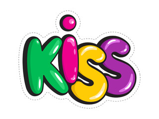 Kiss sticker for banner, chat, web page, poster. 