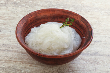 Glass asian noodles in the bowl