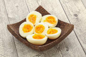 Boiled chicken egg for breakfast