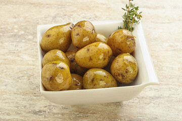 Boiled baby potato in the bowl