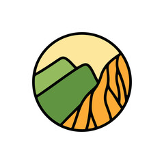 Outdoor Logo Design Template. Beach Sea Icon Vector.