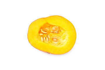 Concept of Autumn vibe food, Pumpkin, Pumpkin seeds, isolated on white background