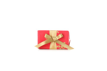 Fototapeta na wymiar Concept of beautiful Christmas present, gift box, isolated on white background