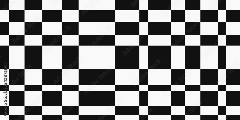 Poster vector canvas with black and white checkered pattern.