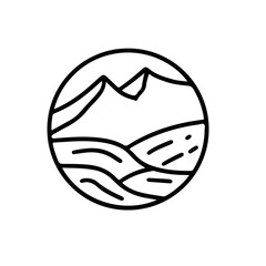 Outdoor Logo Design Template. Beach Sea Icon Vector.