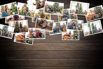 Fototapeta na wymiar collage of different photos of christmas decoration.
