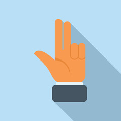Double finger sign icon flat vector. Arm pose. Thumb touch
