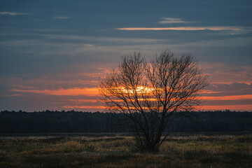 Zachodzące słońce jesienią © Marcin