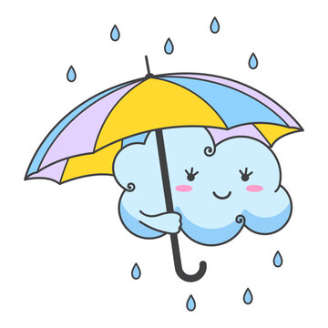 Rain icon, weather forecast, outline only