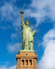 Fototapeta na wymiar Statue of Liberty ascending view from below