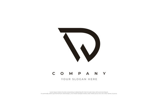 Minimal Letter DW or WD Monogram Logo Design Vector