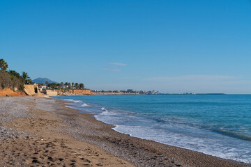 Benicarlo beach Spain north of town named platja de la Mar Xica near alegria del mar camping between Peniscola and Vinaros
