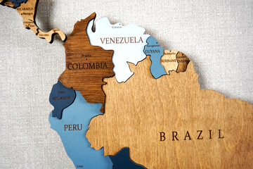 Central America, Venezuela, Colombia, Ecuador, Guyana, Suriname, Guiana, Panama, Nicaragua on a...