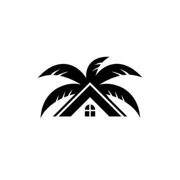 Beach house logo isolated on white background