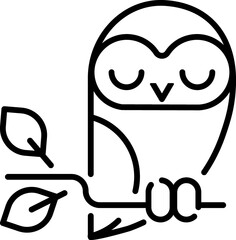 Owl bird line icon