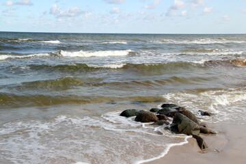 The stones of the Baltic beach sea
