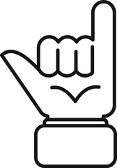 Hand gesture icon outline vector. Finger hold. Arm pose