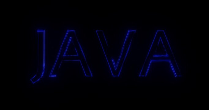 Java programming language blue text animation
