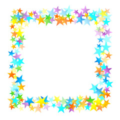 Obraz premium Rainbow Festive Confetti. Carnival Star Falling.