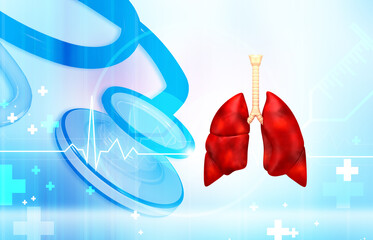 Human lungs anatomy on medical background. 3d illustration.