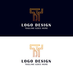 Letter T tech logo design