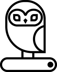 Owl bird cartoon line illustration