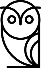 Owl bird cartoon line illustration