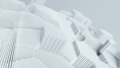 3d render of abstract detailed shape. Minimal futuristic background.