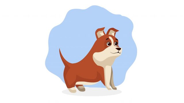 cute little dog mascot animation
